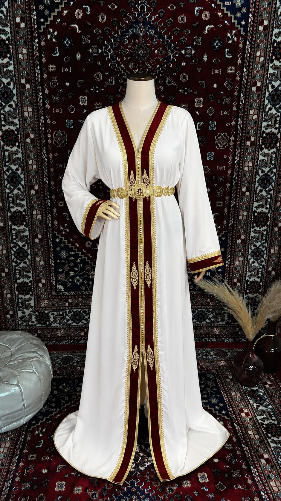 Caftan S02 blanc - caftan simple location La Seyne-sur-Mer Toulon