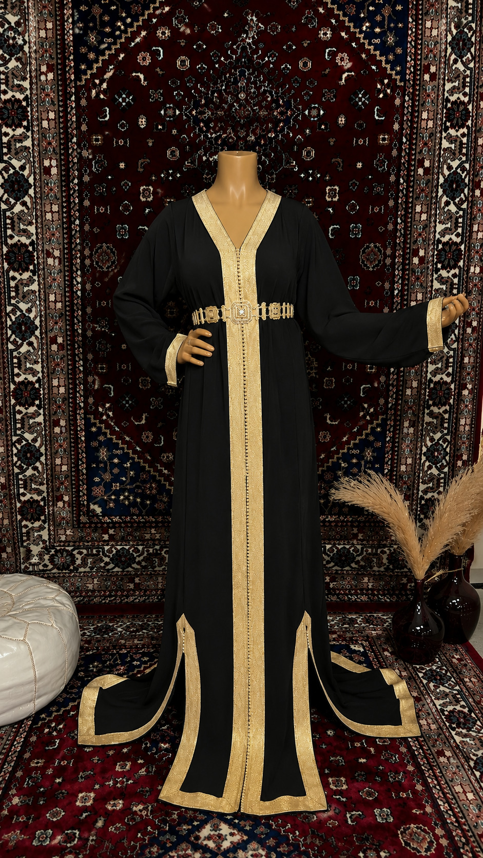 Caftan S10 noir - caftan simple location La Seyne-sur-Mer Toulon