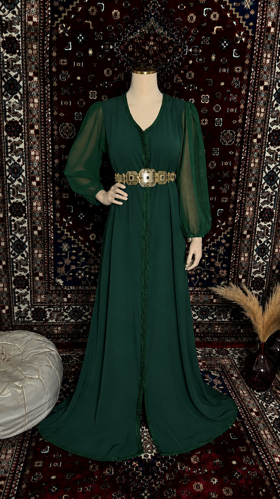 Caftan S14 vert - caftan simple location La Seyne-sur-Mer Toulon