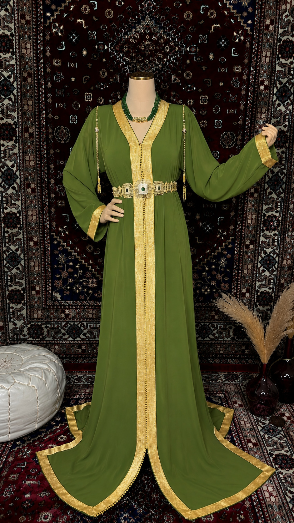 Caftan S15 vert - caftan simple location La Seyne-sur-Mer Toulon