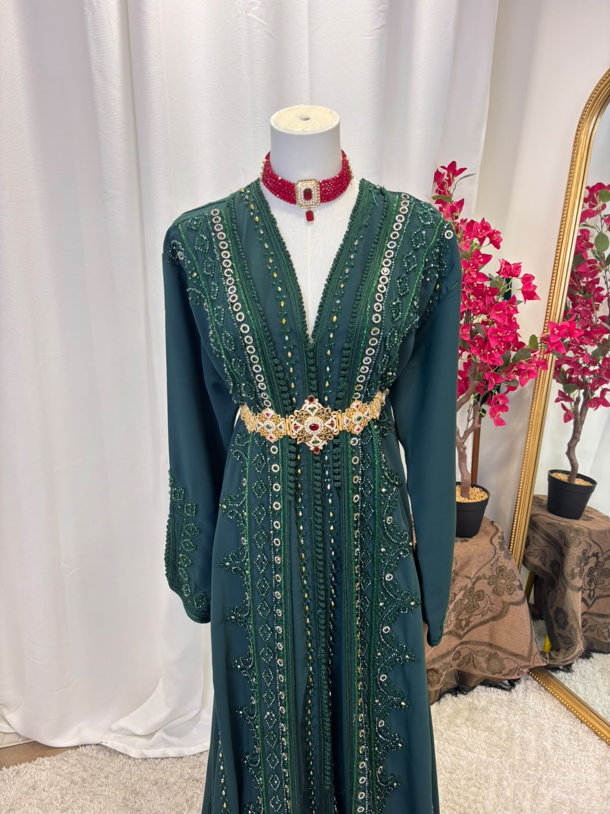 Caftan T04 vert - caftan 2 pièces location La Seyne-sur-Mer Toulon