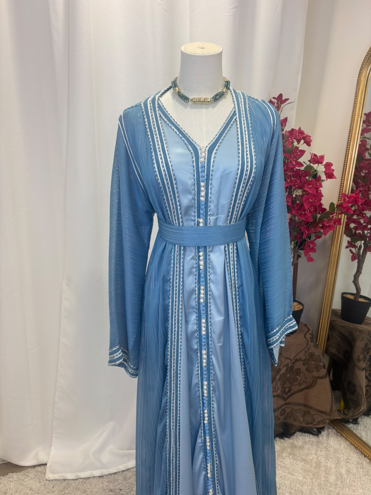 Caftan T08 bleu - caftan 2 pièces location La Seyne-sur-Mer Toulon