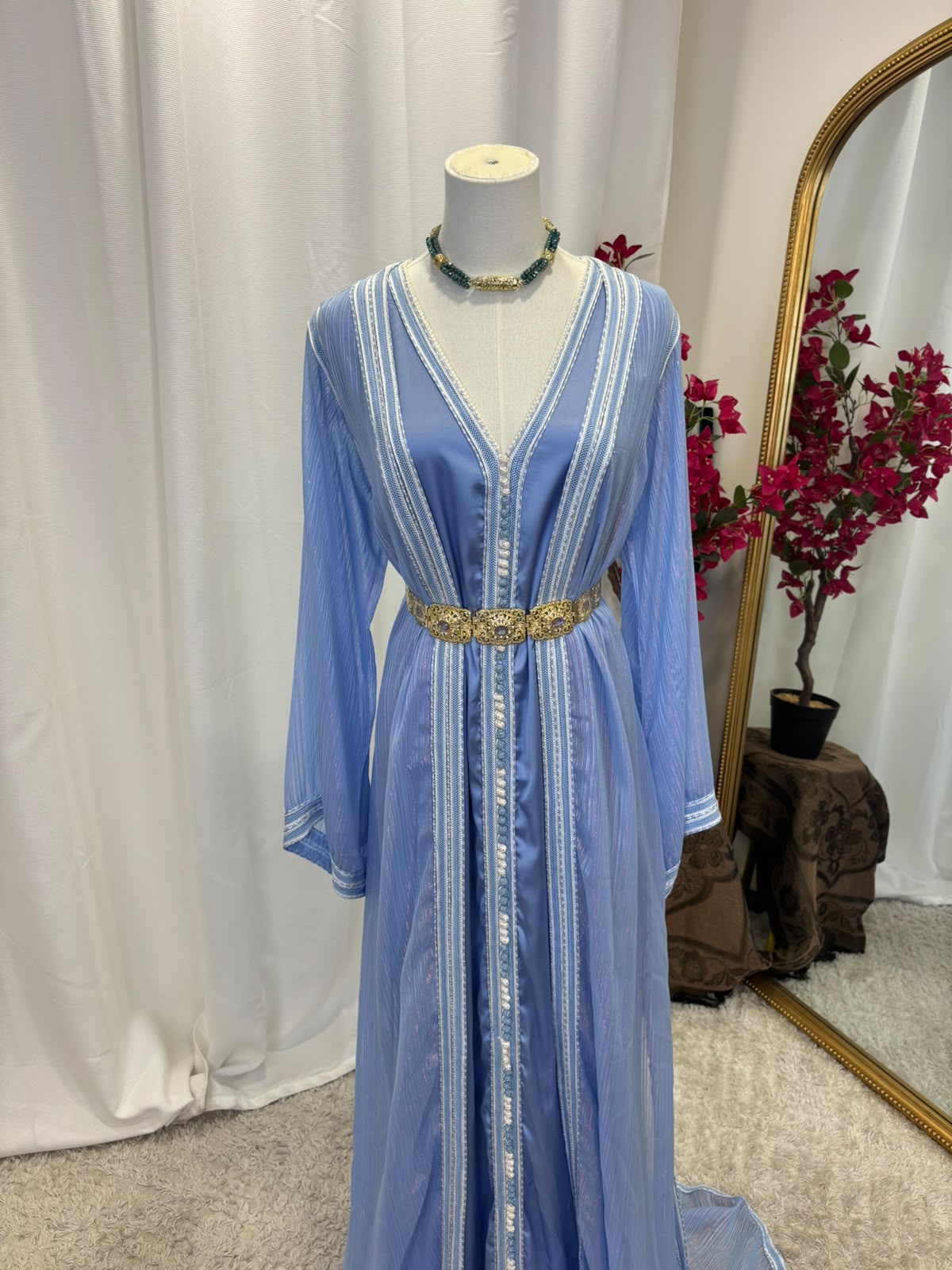 Caftan T09 bleu - caftan 2 pièces location La Seyne-sur-Mer Toulon