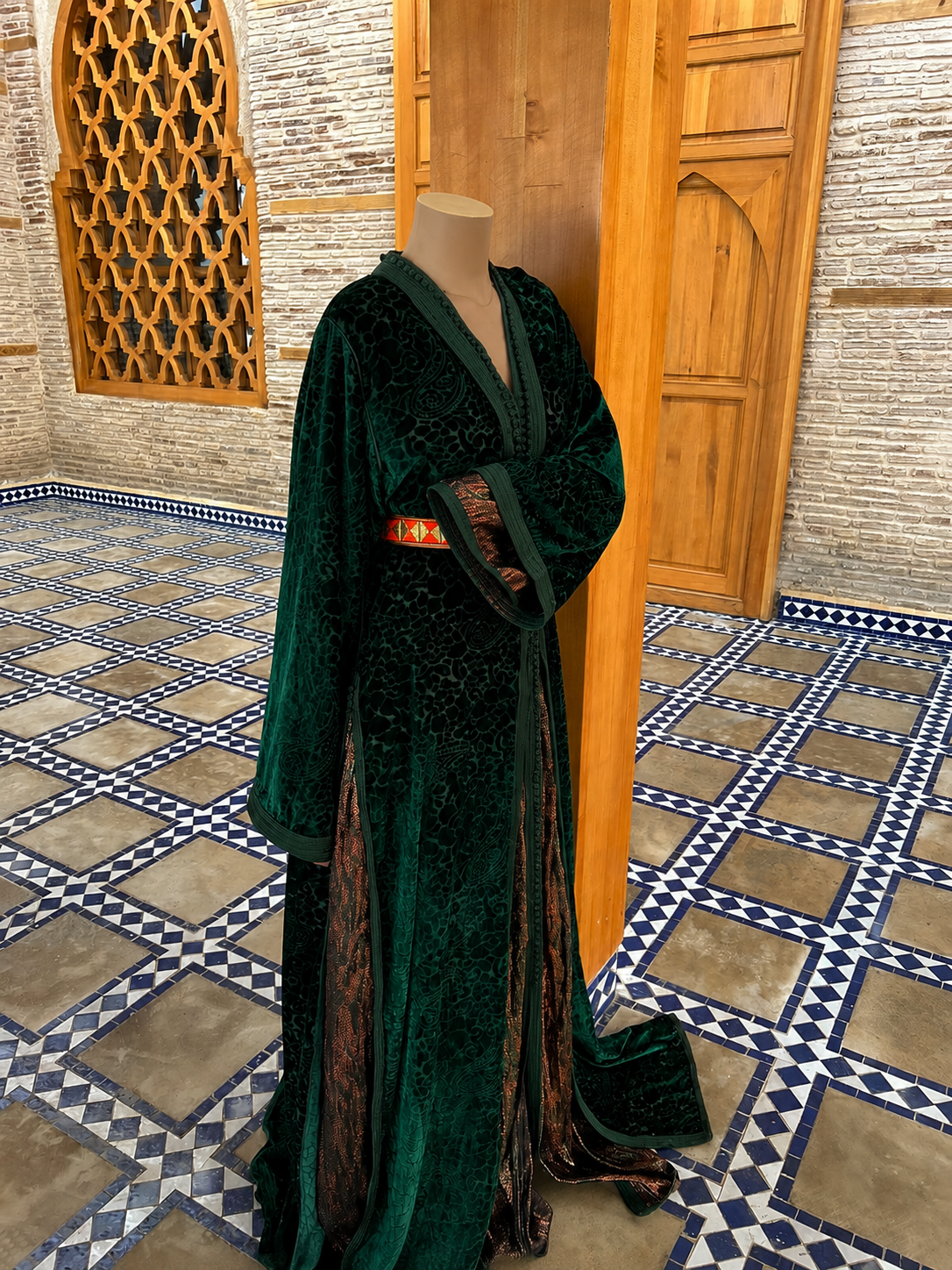 Caftan T12 vert - caftan 2 pièces location La Seyne-sur-Mer Toulon