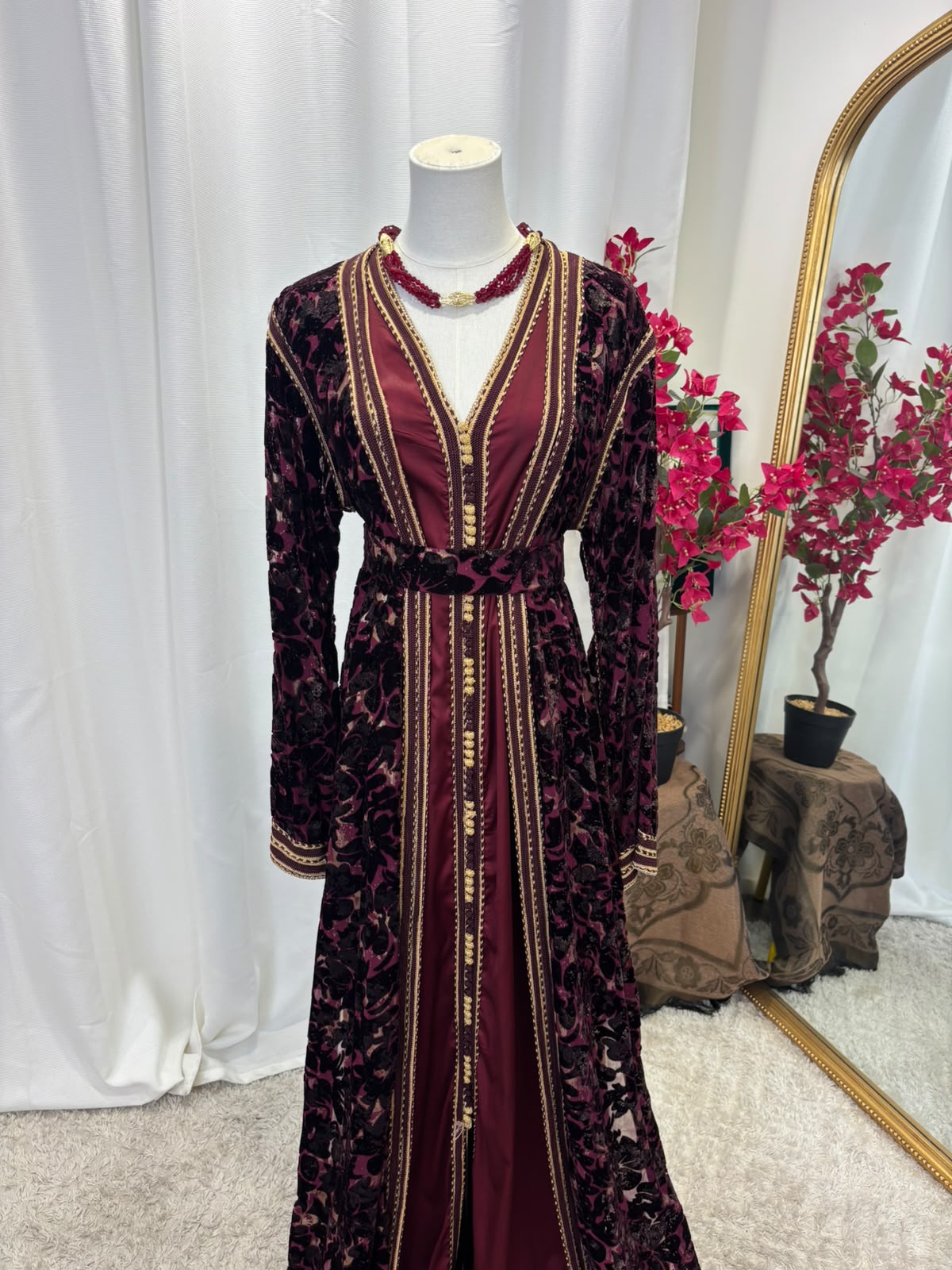 Caftan T13 rouge - caftan 2 pièces location La Seyne-sur-Mer Toulon