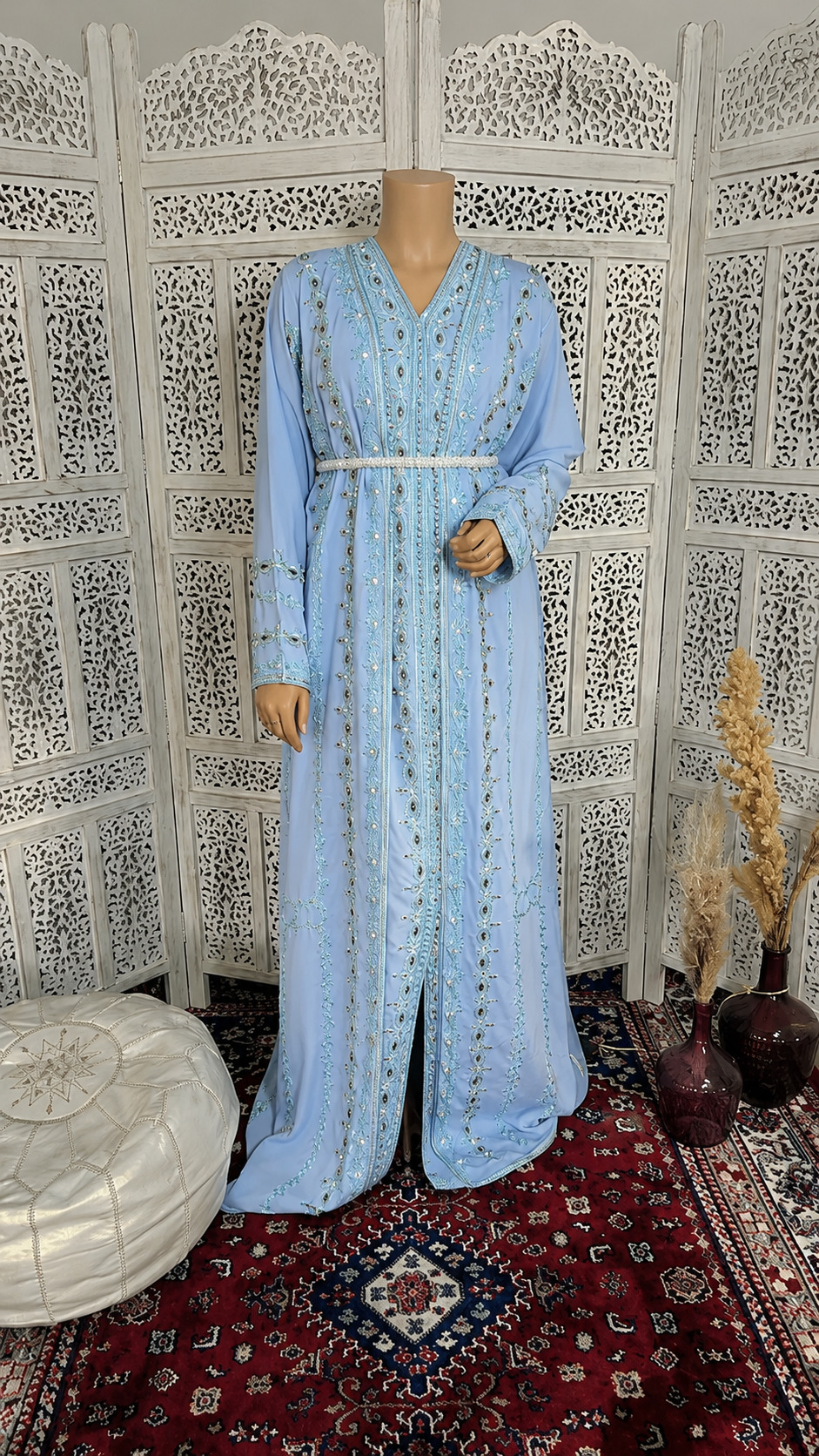 Caftan T15 bleu - caftan 2 pièces location La Seyne-sur-Mer Toulon