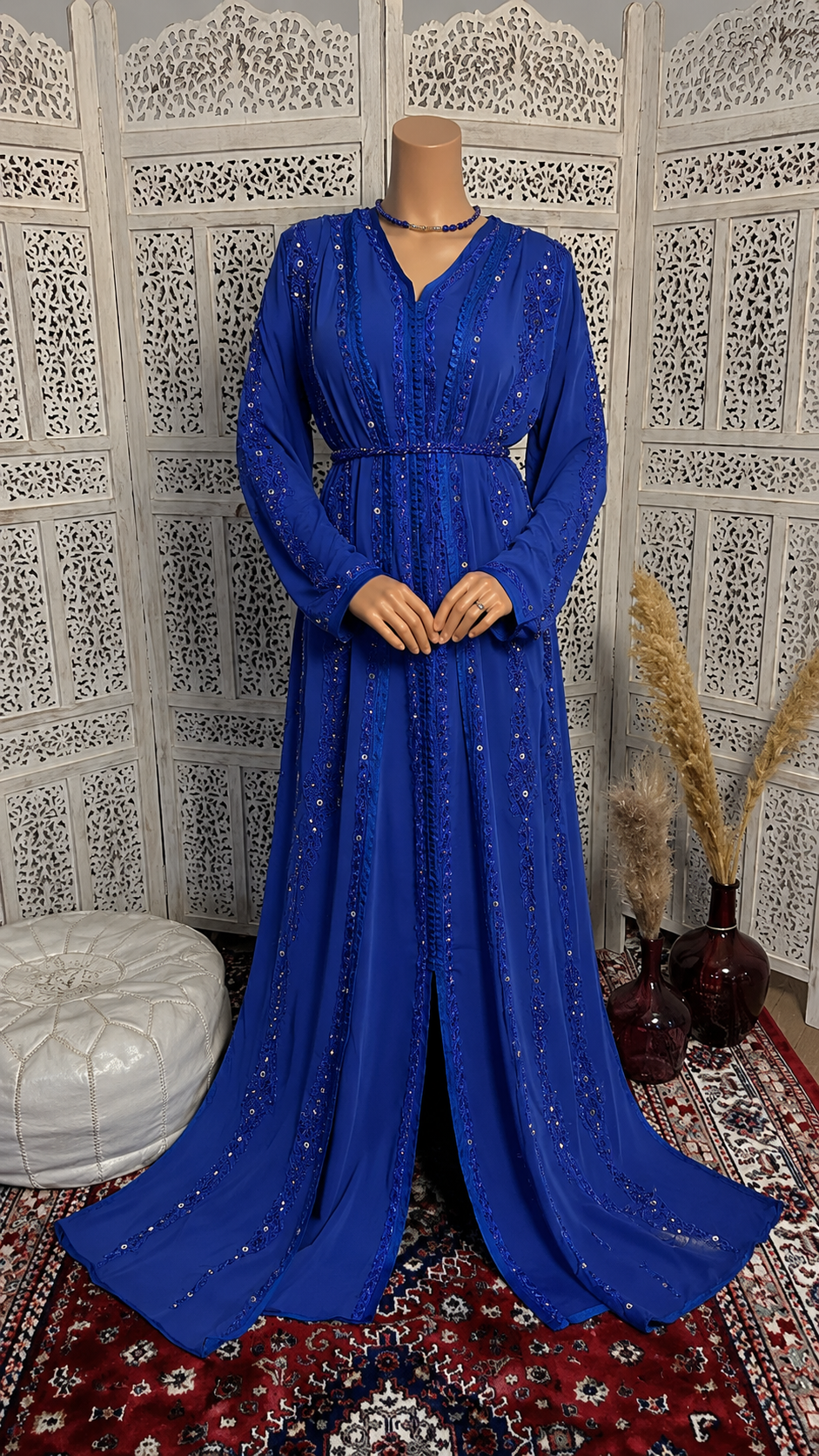Caftan T19 bleu - caftan 2 pièces location La Seyne-sur-Mer Toulon