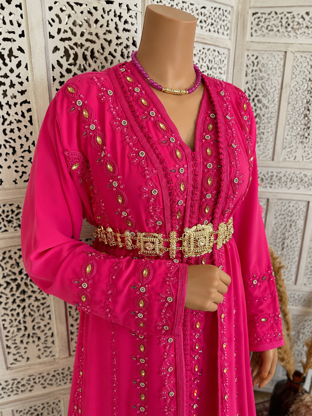 Caftan T20 rose - caftan 2 pièces location La Seyne-sur-Mer Toulon