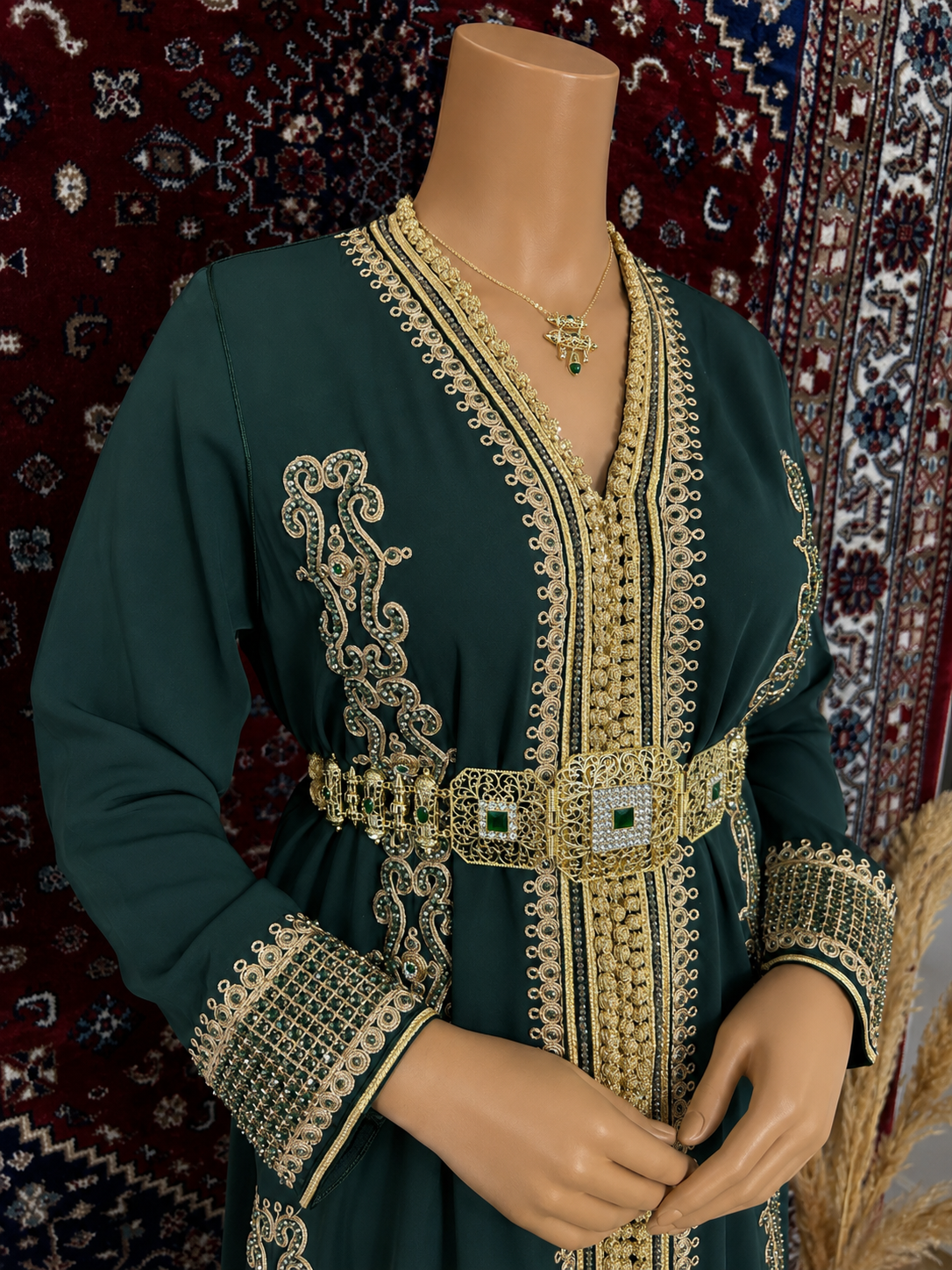 Caftan T21 vert - caftan 2 pièces location La Seyne-sur-Mer Toulon