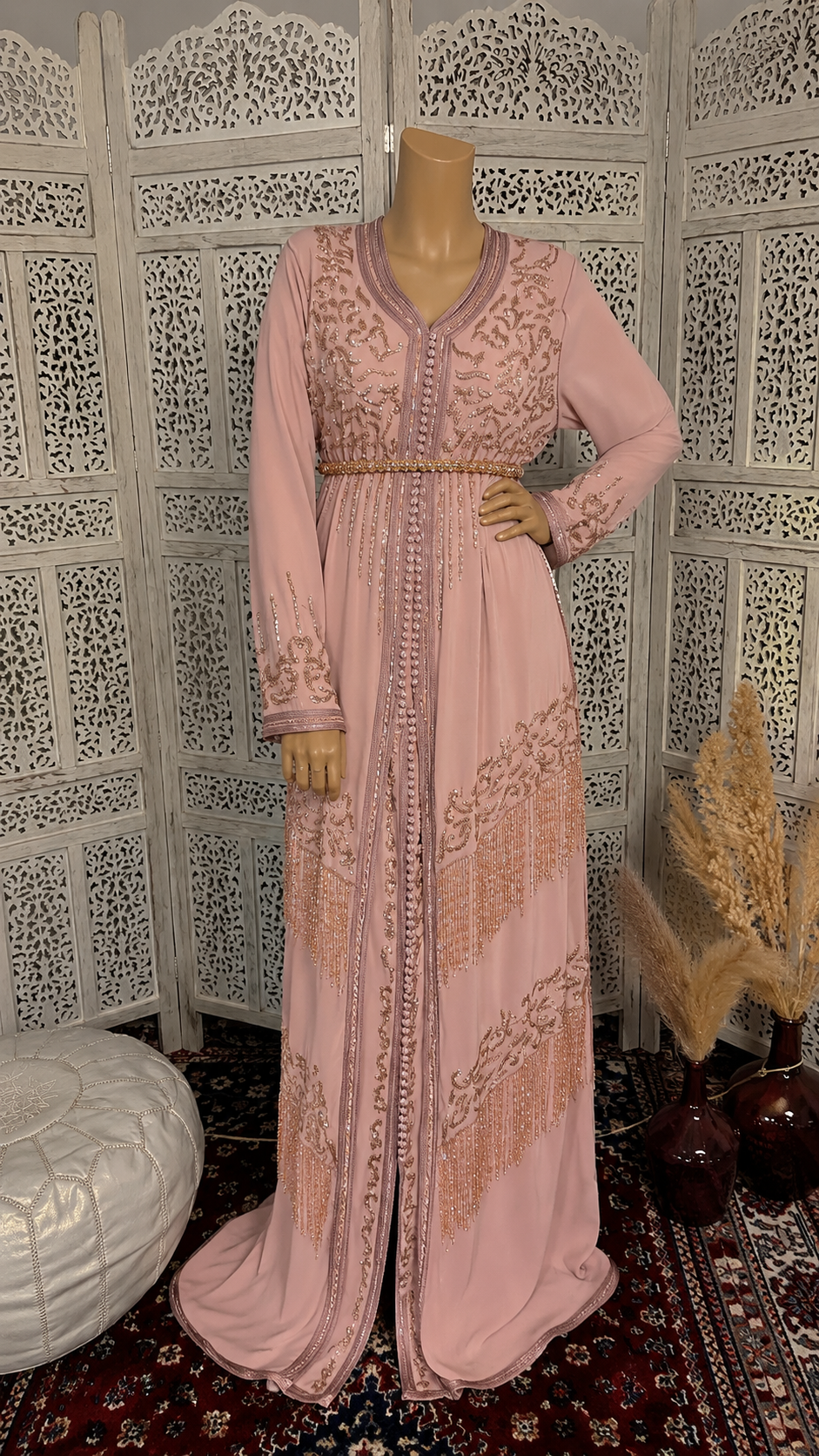 Caftan T23 rose - caftan 2 pièces location La Seyne-sur-Mer Toulon
