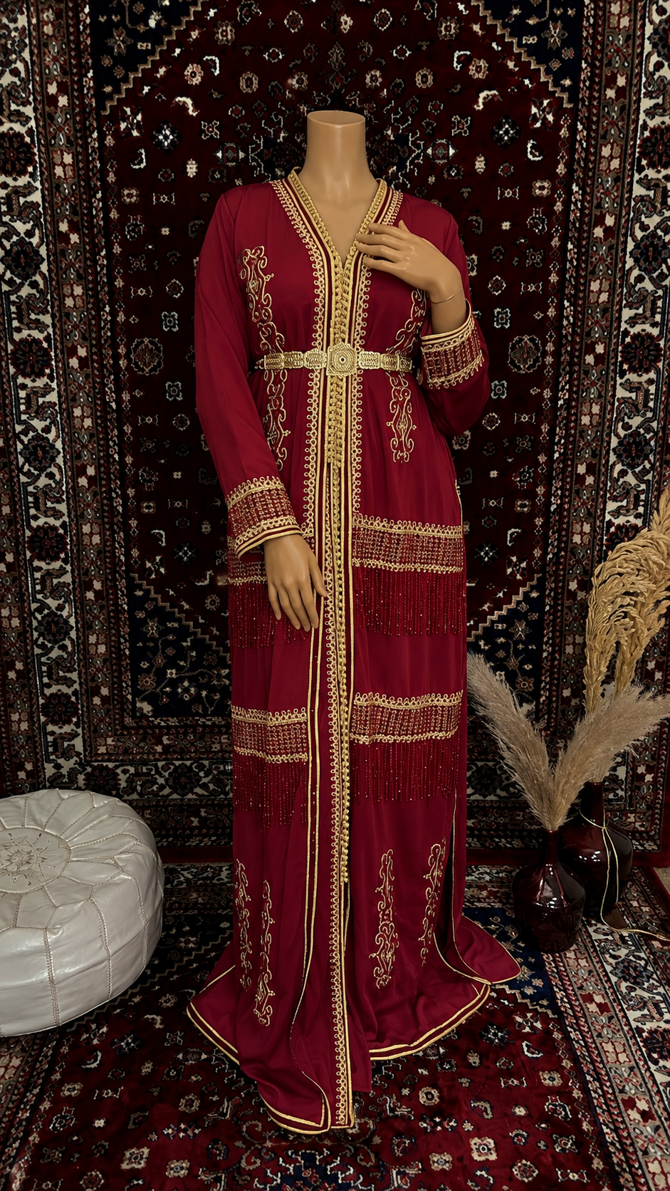 Caftan T24 rouge - caftan 2 pièces location La Seyne-sur-Mer Toulon