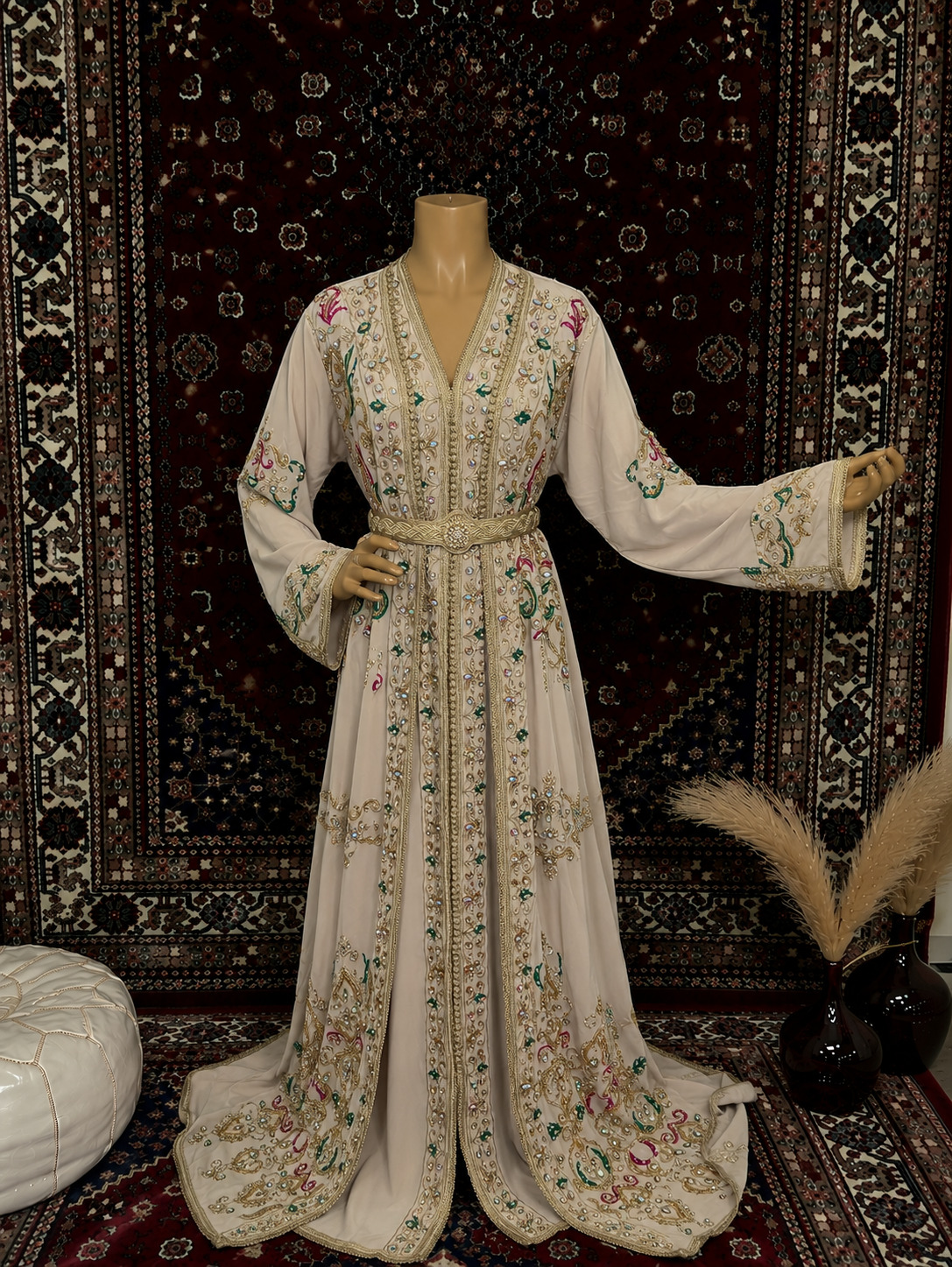 Caftan T28 beige - caftan 2 pièces location La Seyne-sur-Mer Toulon