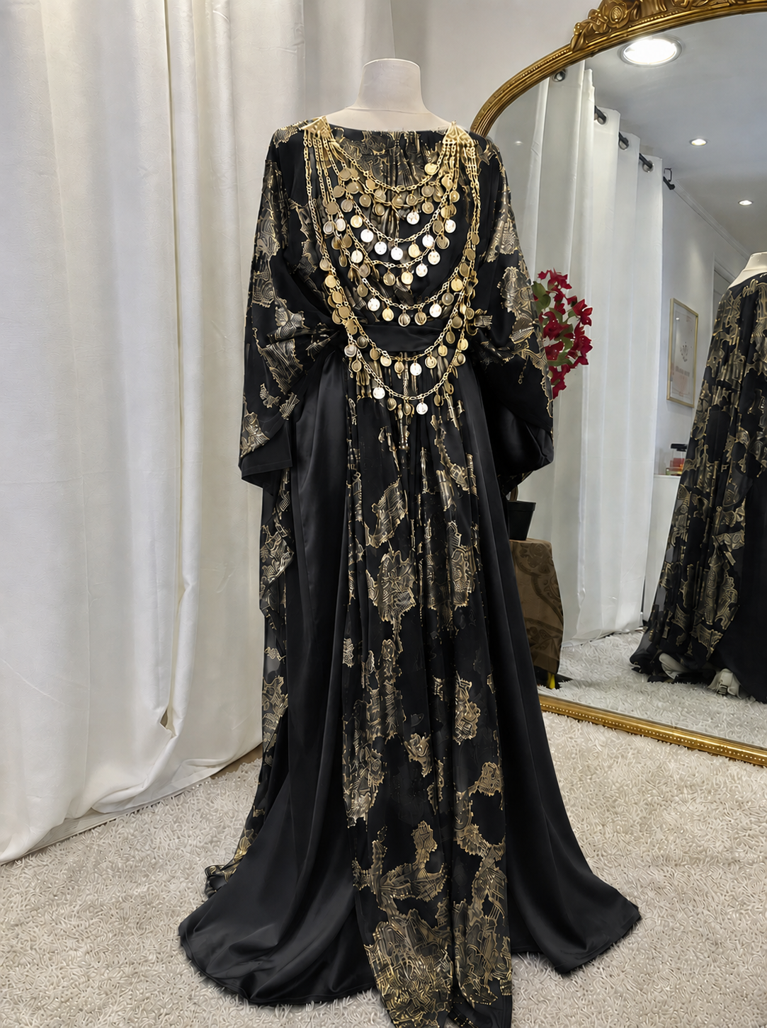 Robe Assya Noir style chaoui algérien hijab - location La Seyne-sur-Mer Toulon